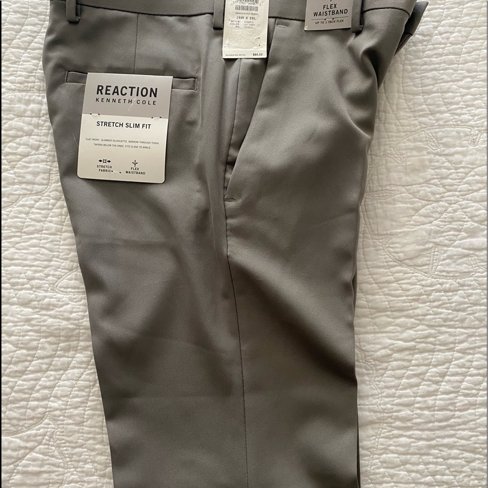 Mens gray Reaction Kenneth Cole stretch slim fit pants